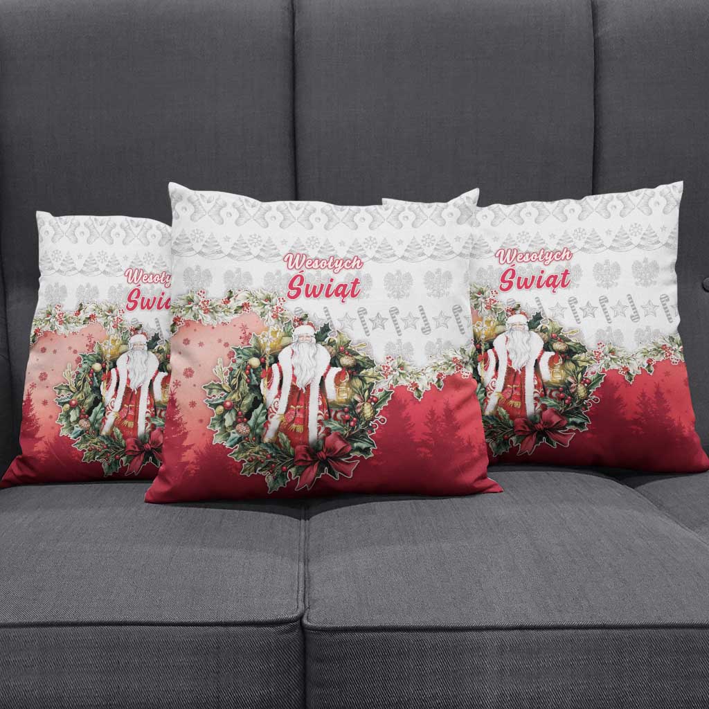 Poland Christmas Pillow Cover Dziadek Mroz With Wreath - Wonder Print Shop