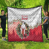 Poland Christmas Quilt Dziadek Mroz With Wreath - Wonder Print Shop