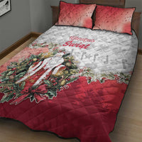 Poland Christmas Quilt Bed Set Dziadek Mroz With Wreath - Wonder Print Shop