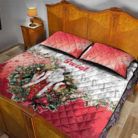 Poland Christmas Quilt Bed Set Dziadek Mroz With Wreath - Wonder Print Shop