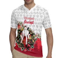 Poland Christmas Rugby Jersey Dziadek Mroz With Wreath - Wonder Print Shop