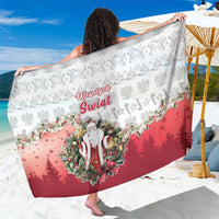 Poland Christmas Sarong Dziadek Mroz With Wreath - Wonder Print Shop