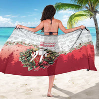 Poland Christmas Sarong Dziadek Mroz With Wreath - Wonder Print Shop