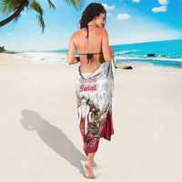 Poland Christmas Sarong Dziadek Mroz With Wreath - Wonder Print Shop