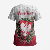 Poland Christmas Scrub Top Dziadek Mroz With Wreath - Wonder Print Shop