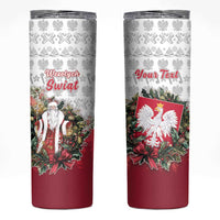 Poland Christmas Skinny Tumbler Dziadek Mroz With Wreath - Wonder Print Shop