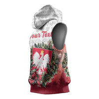 Poland Christmas Sleeveless Hoodie Dziadek Mroz With Wreath - Wonder Print Shop