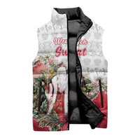 Poland Christmas Sleeveless Puffer Jacket Dziadek Mroz With Wreath - Wonder Print Shop