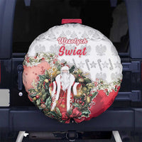 Poland Christmas Spare Tire Cover Dziadek Mroz With Wreath - Wonder Print Shop