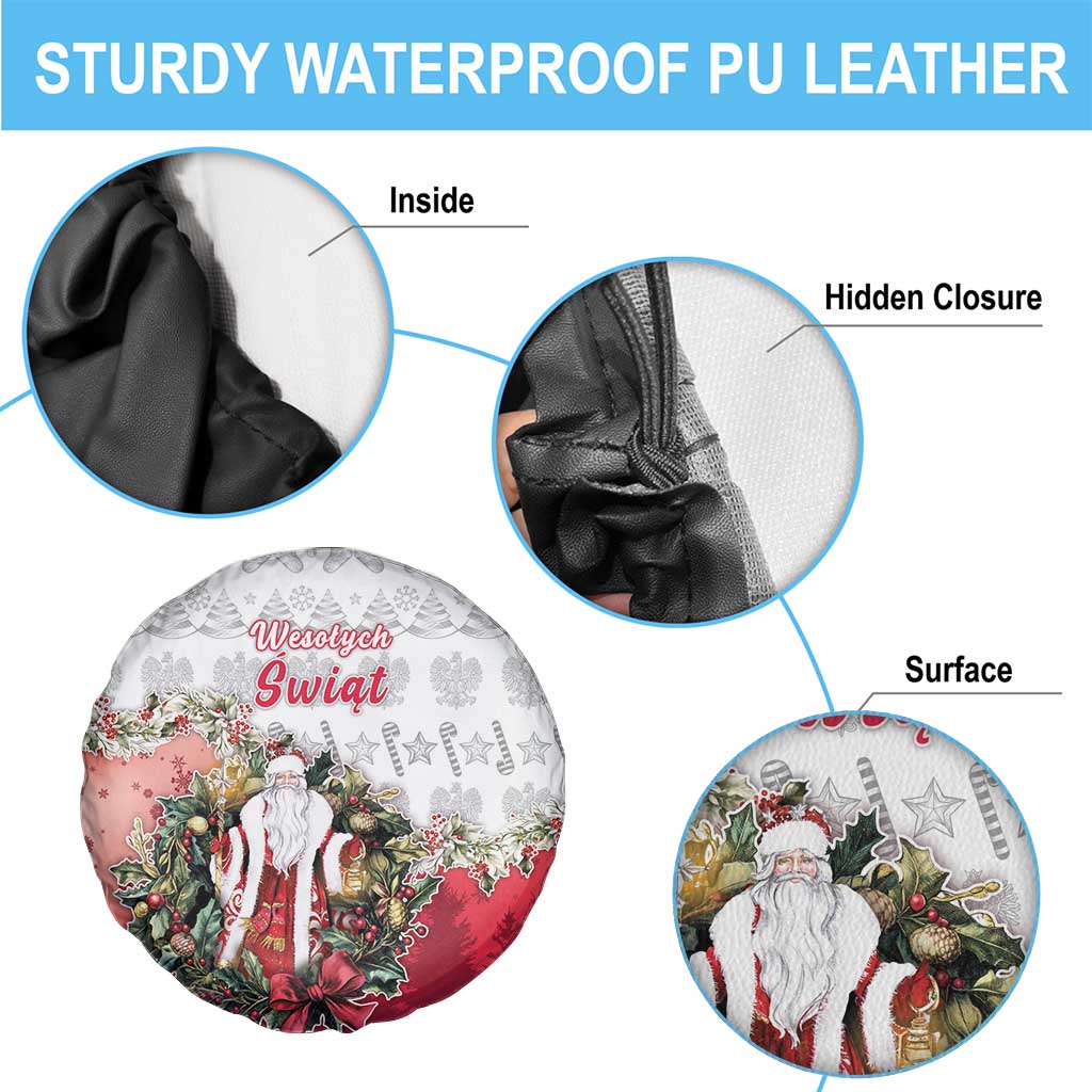 Poland Christmas Spare Tire Cover Dziadek Mroz With Wreath - Wonder Print Shop