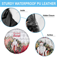 Poland Christmas Spare Tire Cover Dziadek Mroz With Wreath - Wonder Print Shop