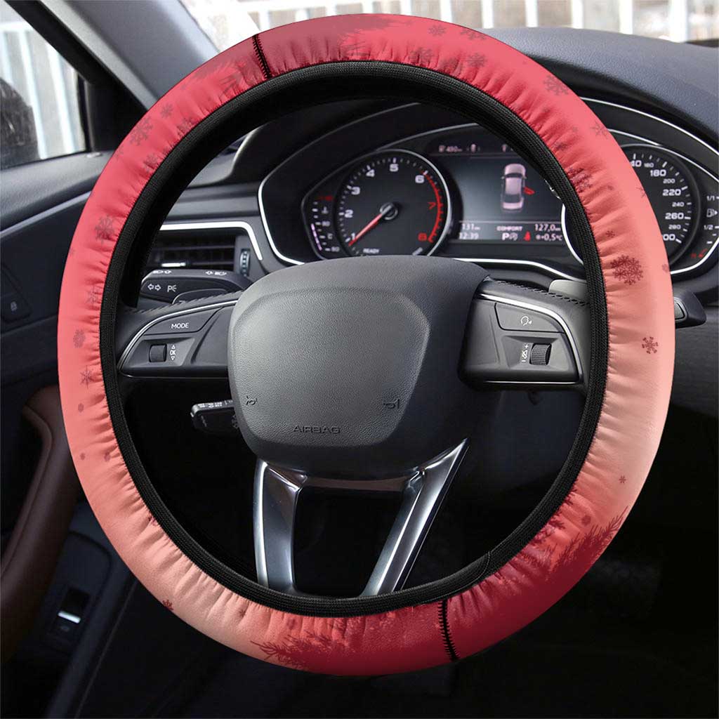 Poland Christmas Steering Wheel Cover Dziadek Mroz With Wreath - Wonder Print Shop