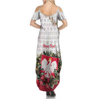 Poland Christmas Summer Maxi Dress Dziadek Mroz With Wreath - Wonder Print Shop