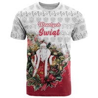 Poland Christmas T Shirt Dziadek Mroz With Wreath - Wonder Print Shop