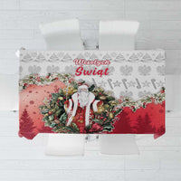 Poland Christmas Tablecloth Dziadek Mroz With Wreath - Wonder Print Shop