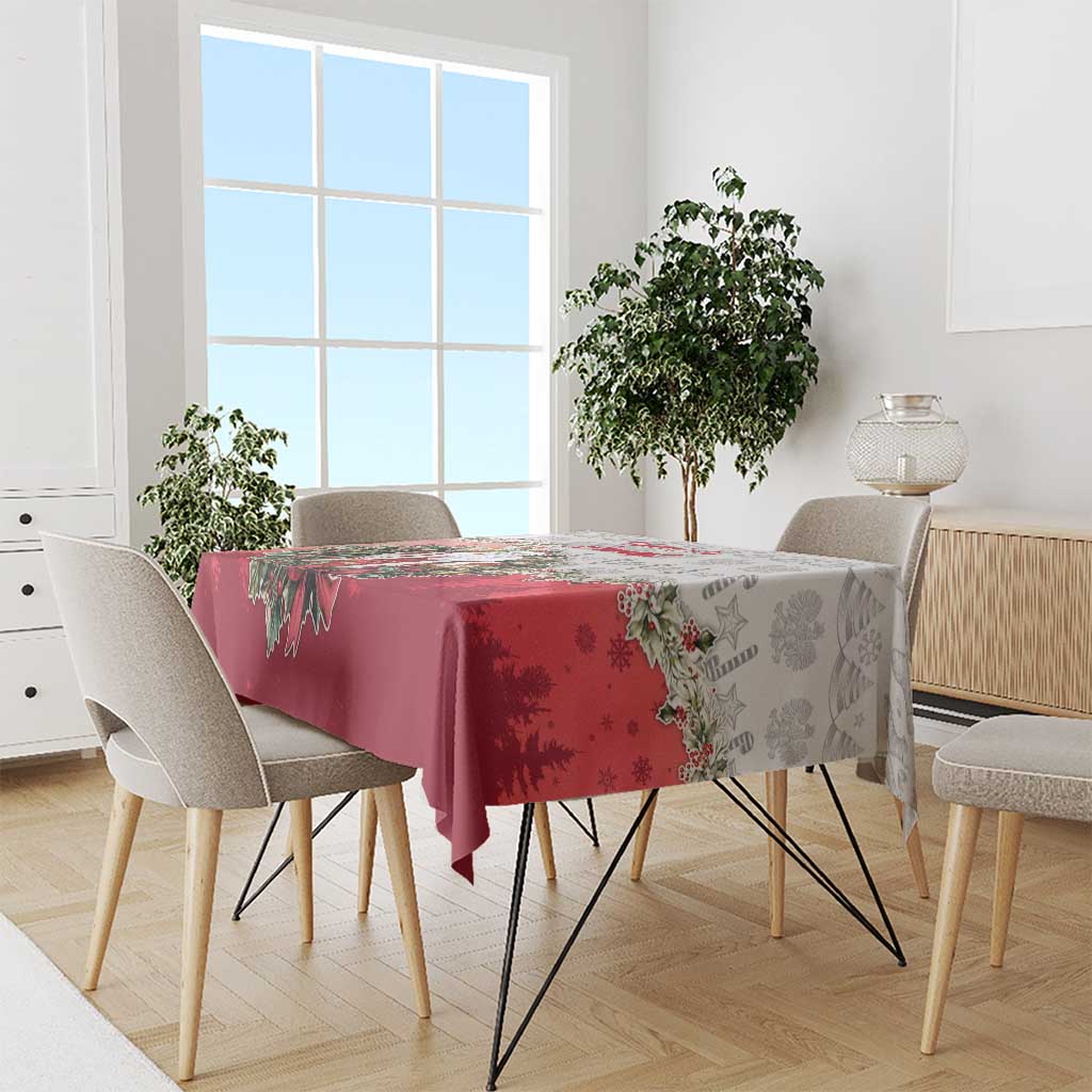 Poland Christmas Tablecloth Dziadek Mroz With Wreath - Wonder Print Shop