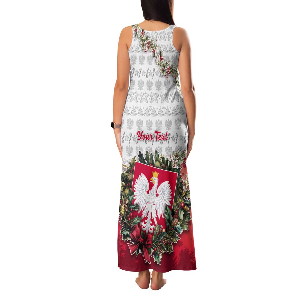 Poland Christmas Tank Maxi Dress Dziadek Mroz With Wreath - Wonder Print Shop