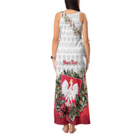 Poland Christmas Tank Maxi Dress Dziadek Mroz With Wreath - Wonder Print Shop
