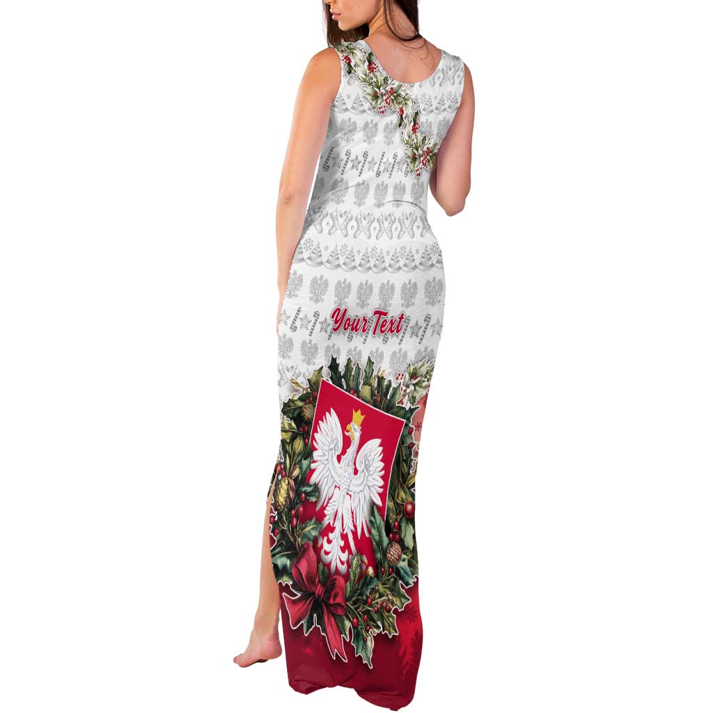 Poland Christmas Tank Maxi Dress Dziadek Mroz With Wreath - Wonder Print Shop