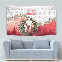 Poland Christmas Tapestry Dziadek Mroz With Wreath - Wonder Print Shop