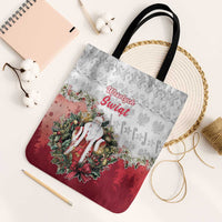 Poland Christmas Tote Bag Dziadek Mroz With Wreath - Wonder Print Shop