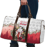 Poland Christmas Travel Bag Dziadek Mroz With Wreath - Wonder Print Shop