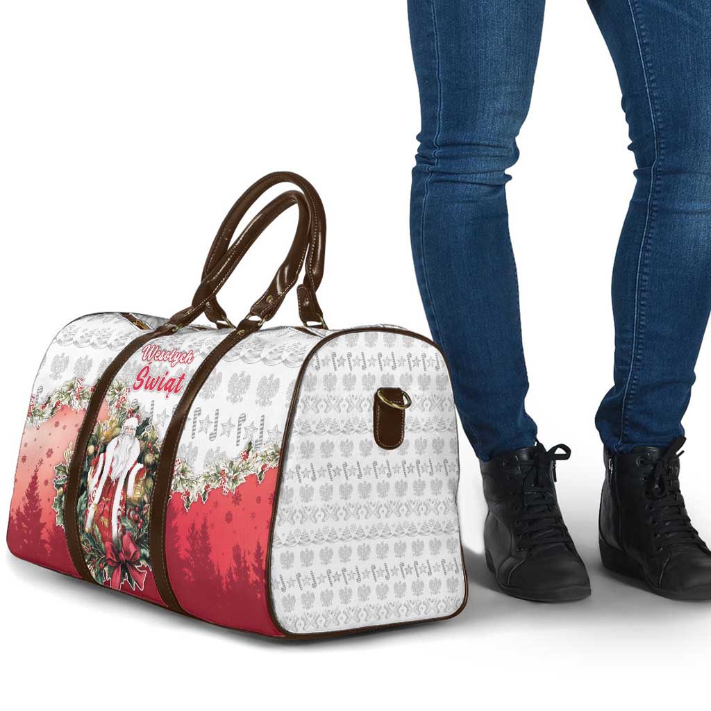 Poland Christmas Travel Bag Dziadek Mroz With Wreath - Wonder Print Shop