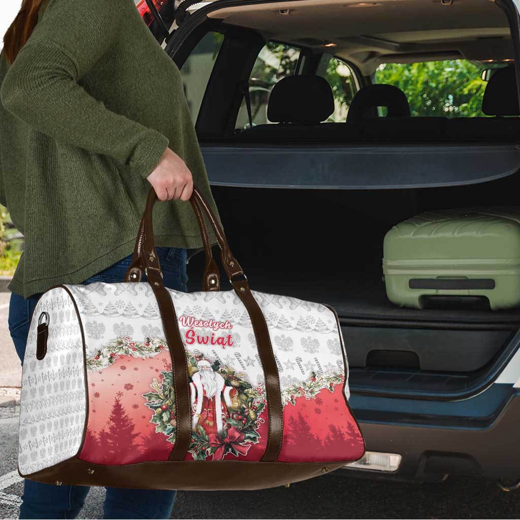 Poland Christmas Travel Bag Dziadek Mroz With Wreath - Wonder Print Shop