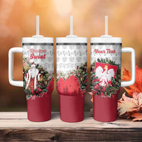 Poland Christmas Tumbler With Handle Dziadek Mroz With Wreath - Wonder Print Shop