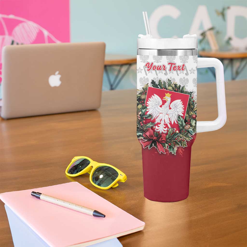 Poland Christmas Tumbler With Handle Dziadek Mroz With Wreath - Wonder Print Shop