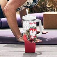 Poland Christmas Tumbler With Handle Dziadek Mroz With Wreath - Wonder Print Shop