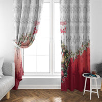 Poland Christmas Window Curtain Dziadek Mroz With Wreath - Wonder Print Shop