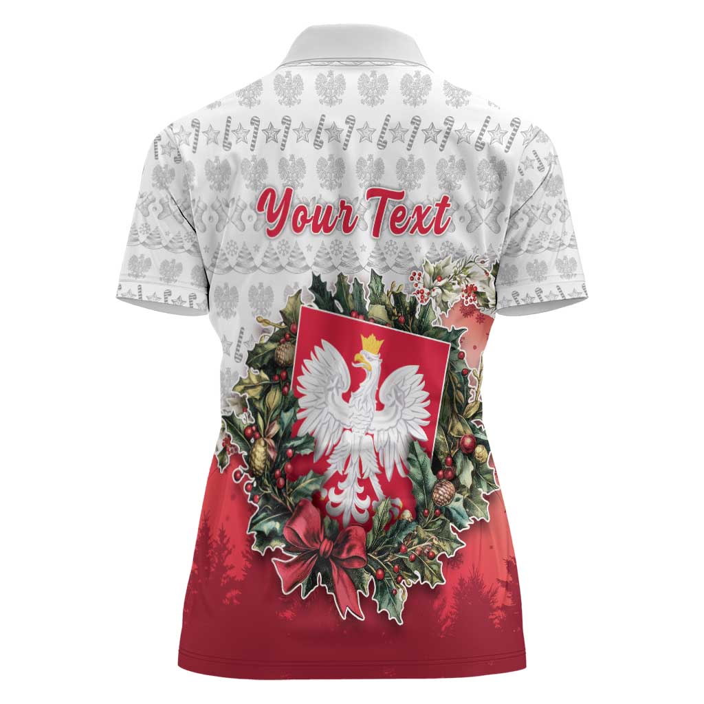 Poland Christmas Women Polo Shirt Dziadek Mroz With Wreath - Wonder Print Shop