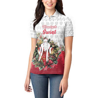 Poland Christmas Women Polo Shirt Dziadek Mroz With Wreath - Wonder Print Shop
