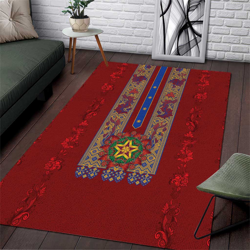 Philippines Christmas Area Rug Parol Xmas Barong Style - Wonder Print Shop