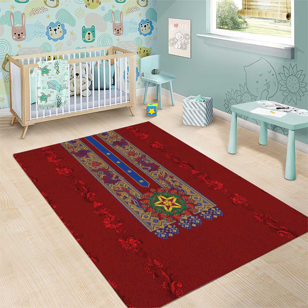 Philippines Christmas Area Rug Parol Xmas Barong Style - Wonder Print Shop