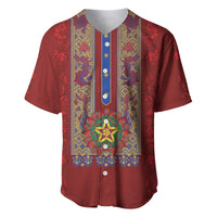 Philippines Christmas Baseball Jersey Parol Xmas Barong Style - Wonder Print Shop