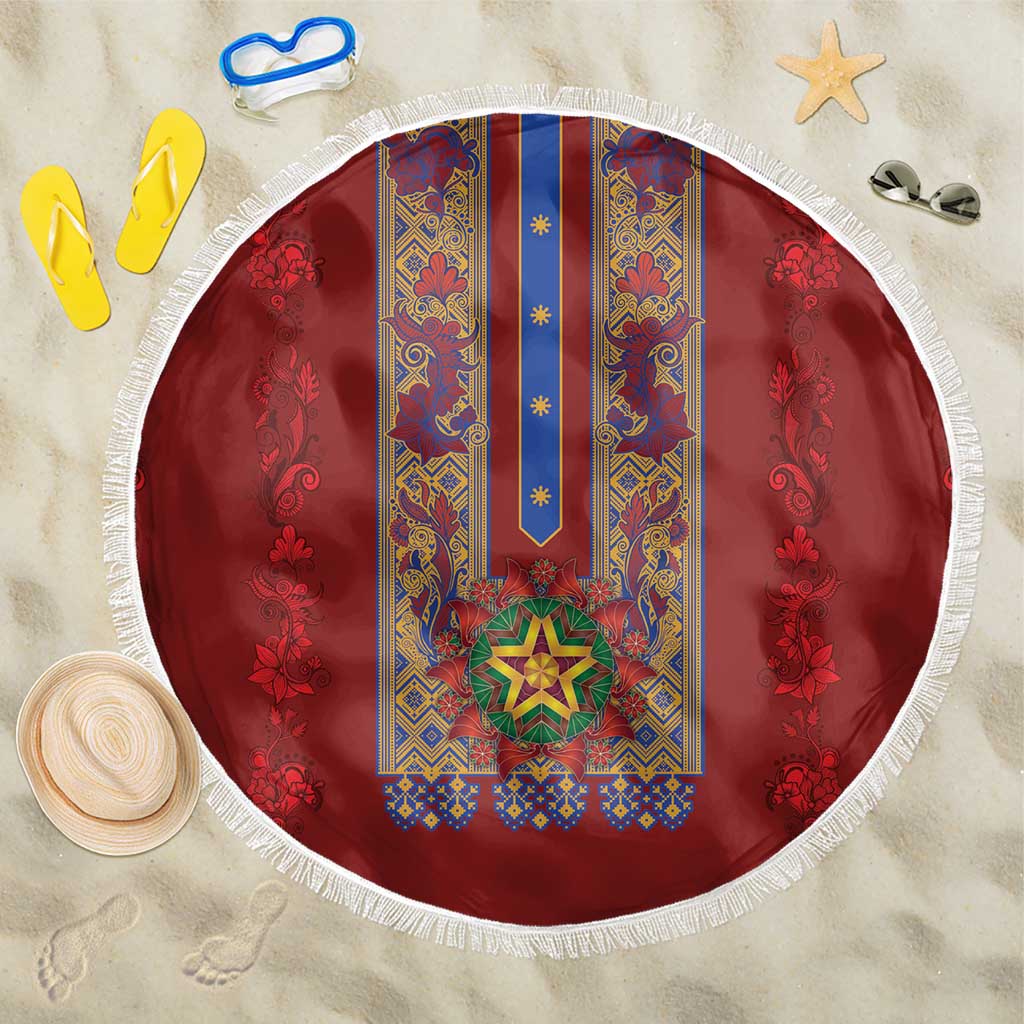 Philippines Christmas Beach Blanket Parol Xmas Barong Style - Wonder Print Shop