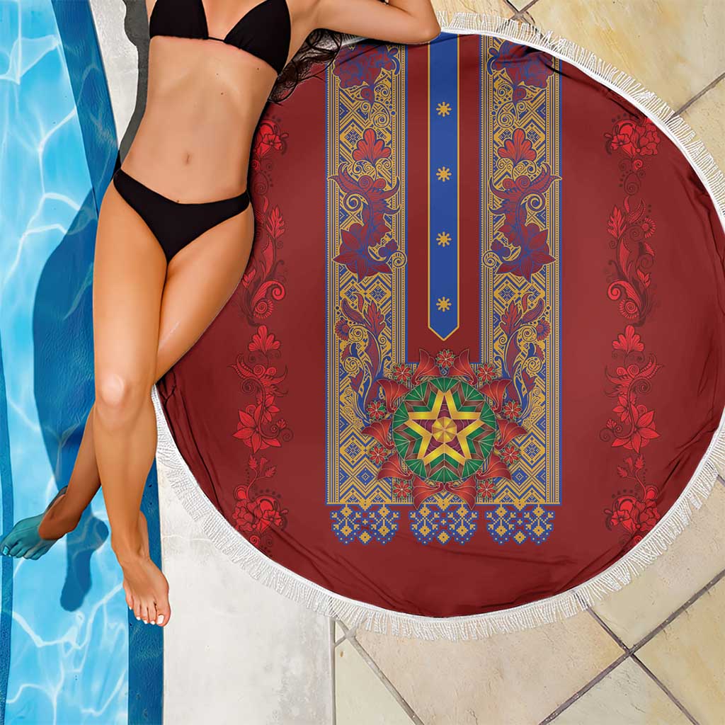 Philippines Christmas Beach Blanket Parol Xmas Barong Style - Wonder Print Shop