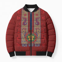 Philippines Christmas Bomber Puffer Jacket Parol Xmas Barong Style - Wonder Print Shop