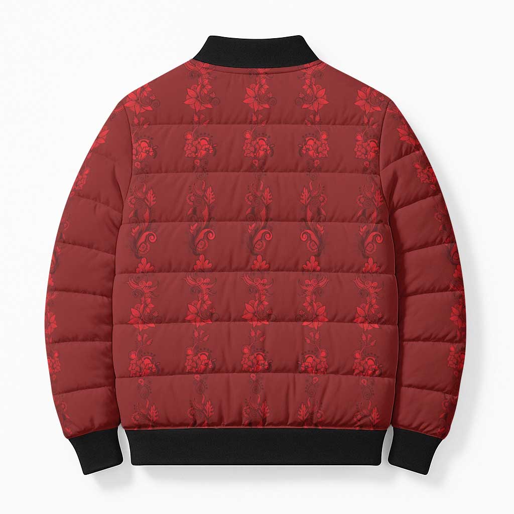 Philippines Christmas Bomber Puffer Jacket Parol Xmas Barong Style - Wonder Print Shop