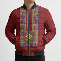Philippines Christmas Bomber Puffer Jacket Parol Xmas Barong Style - Wonder Print Shop