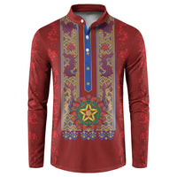 Philippines Christmas Button Sweatshirt Parol Xmas Barong Style - Wonder Print Shop