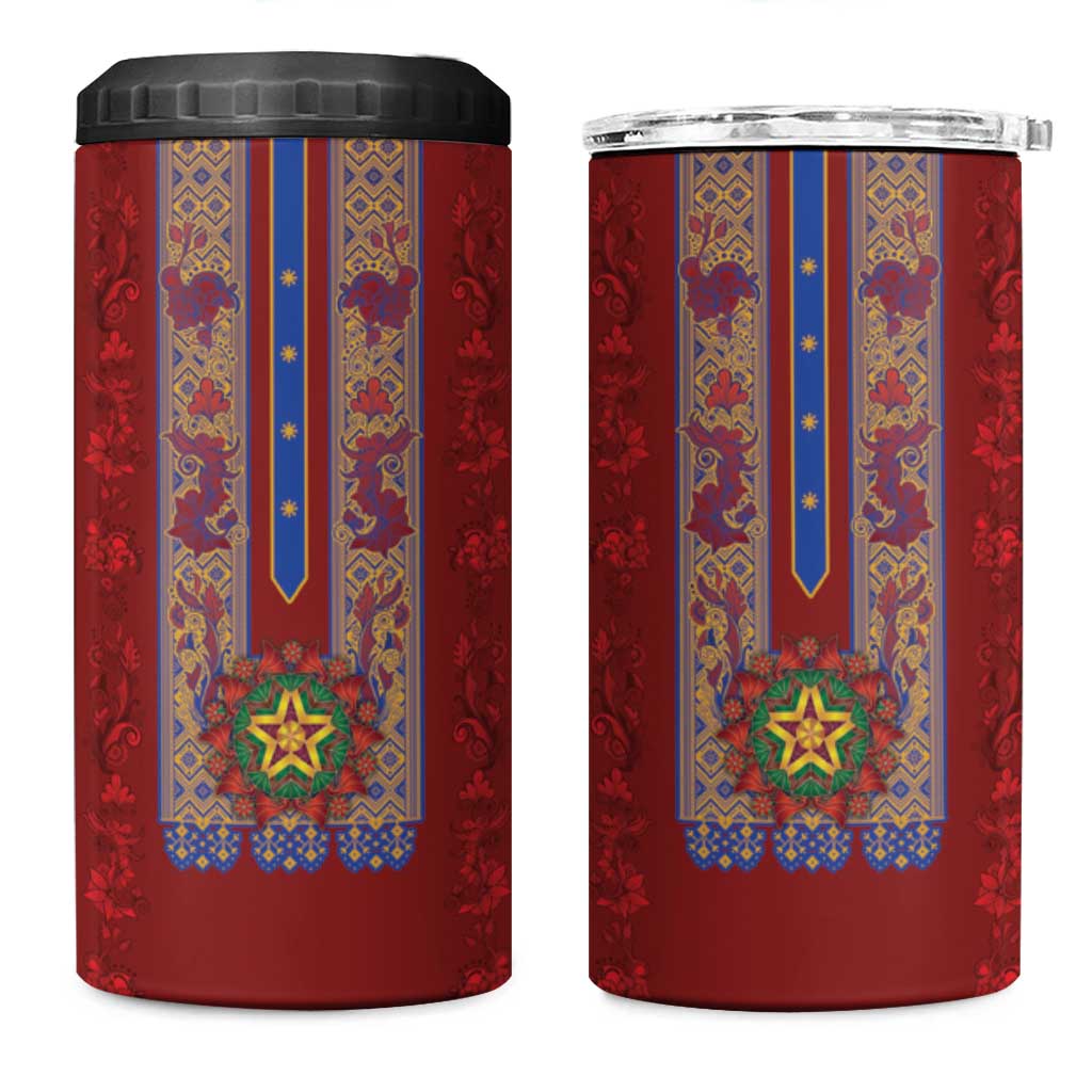 Philippines Christmas 4 in 1 Can Cooler Tumbler Parol Xmas Barong Style - Wonder Print Shop