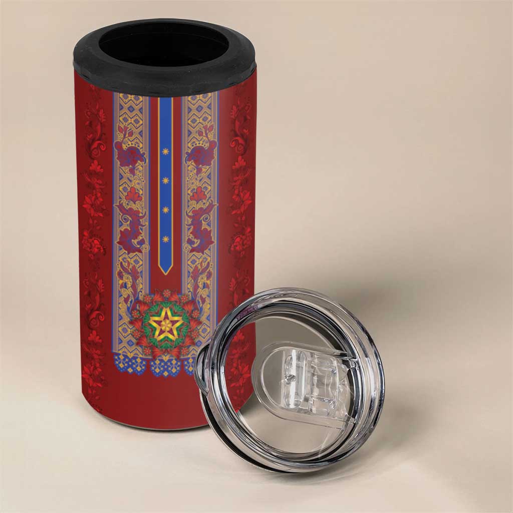 Philippines Christmas 4 in 1 Can Cooler Tumbler Parol Xmas Barong Style - Wonder Print Shop