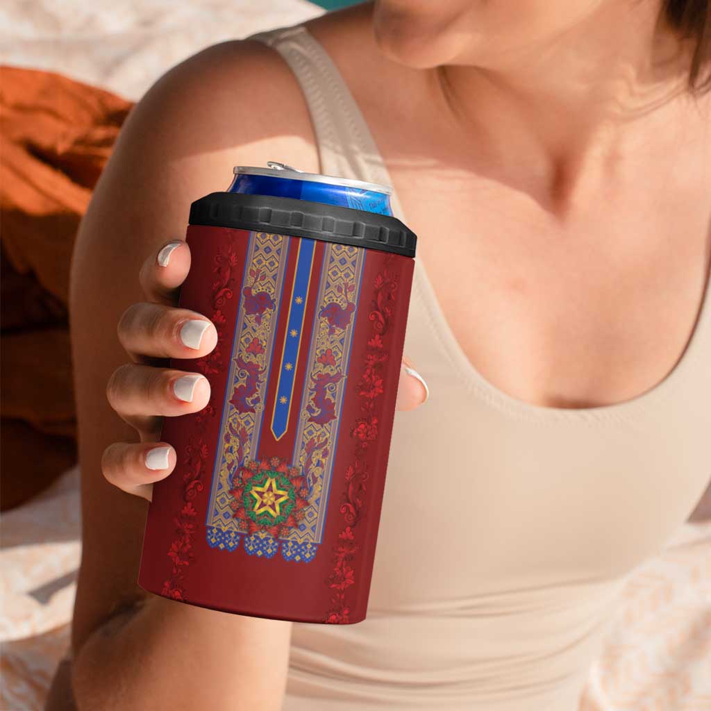 Philippines Christmas 4 in 1 Can Cooler Tumbler Parol Xmas Barong Style - Wonder Print Shop