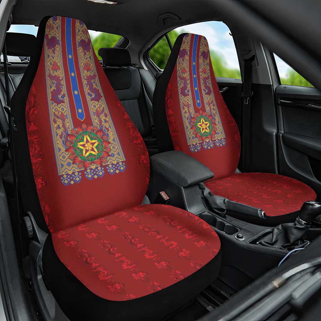 Philippines Christmas Car Seat Cover Parol Xmas Barong Style - Wonder Print Shop