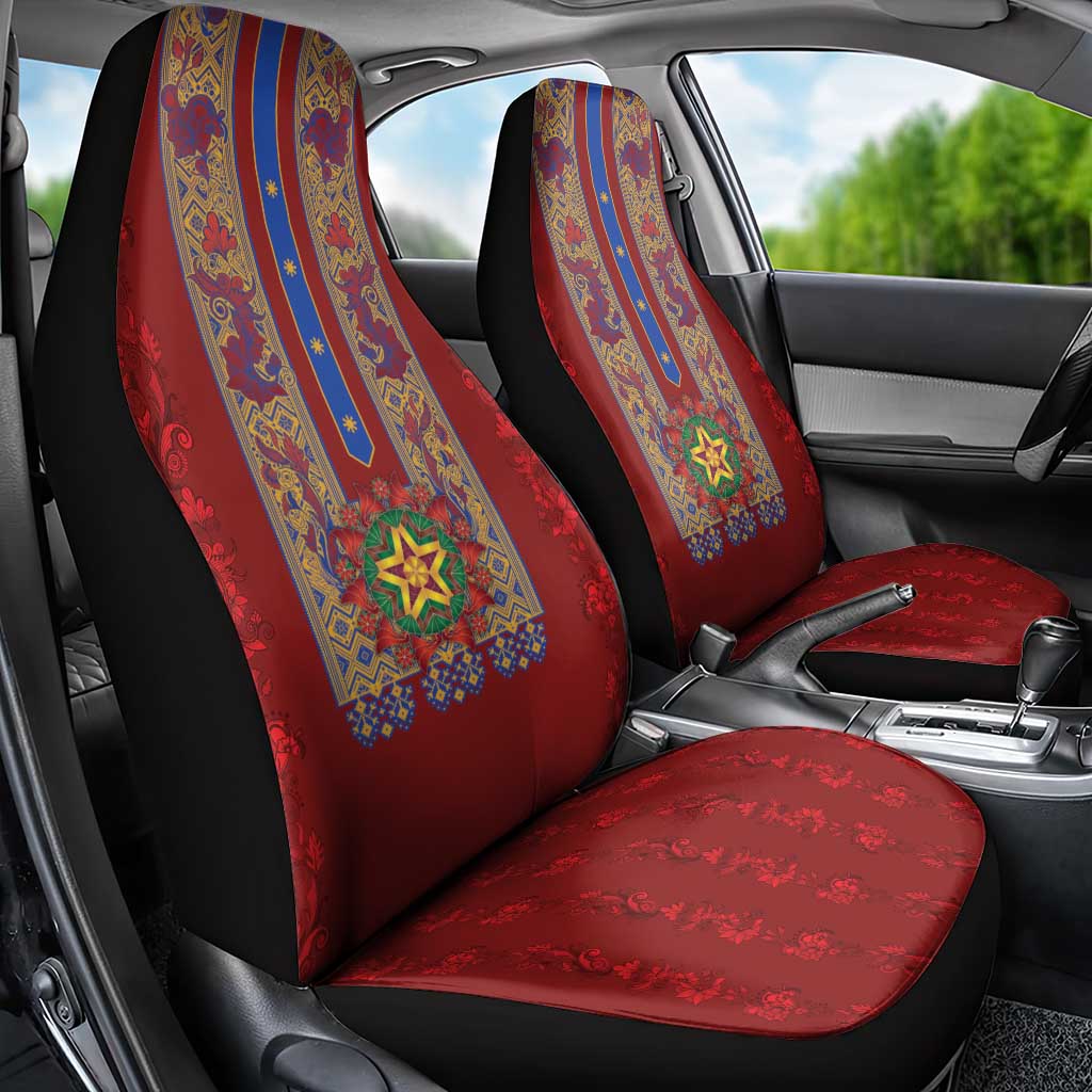 Philippines Christmas Car Seat Cover Parol Xmas Barong Style - Wonder Print Shop