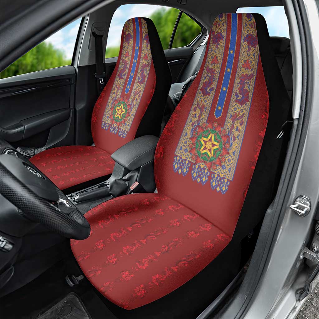 Philippines Christmas Car Seat Cover Parol Xmas Barong Style - Wonder Print Shop
