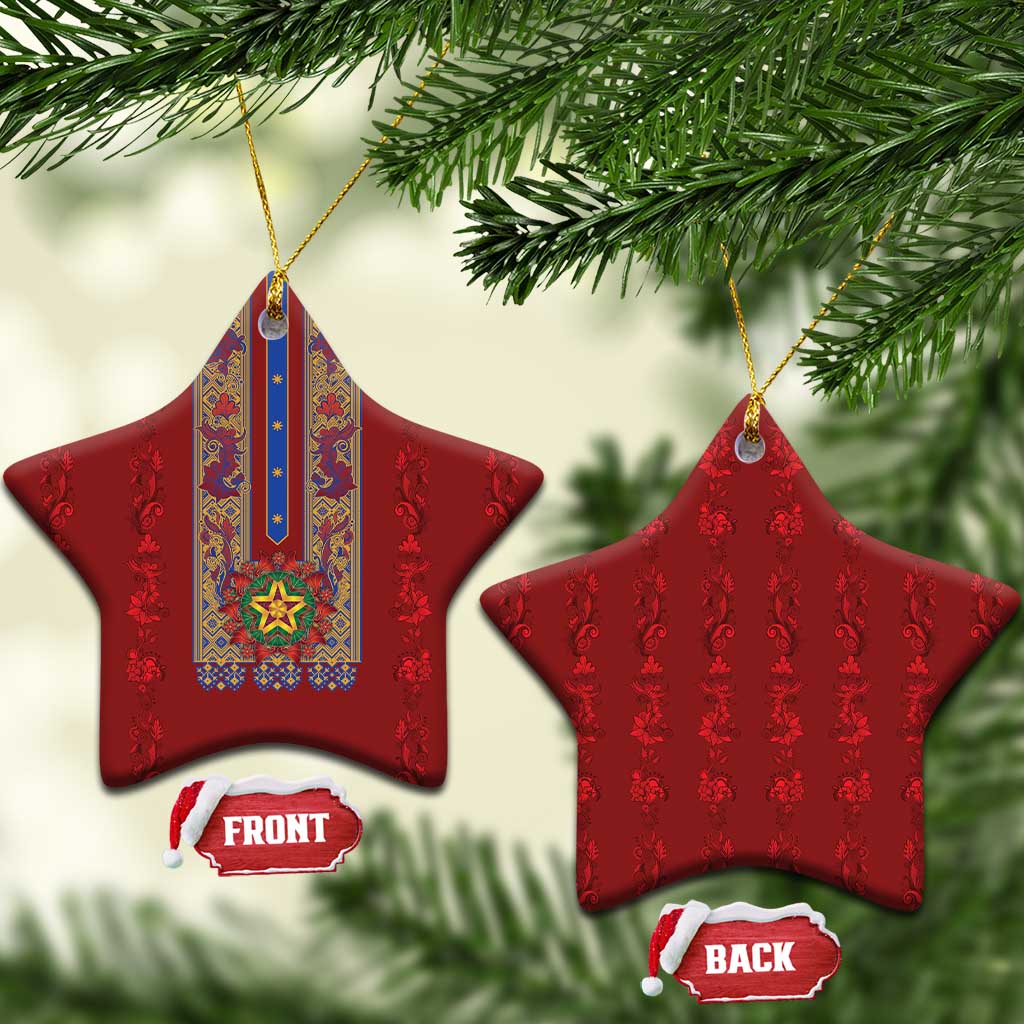 Philippines Christmas Ceramic Ornament Parol Xmas Barong Style - Wonder Print Shop